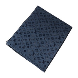 LOUIS VUITTON Louis Vuitton Echarpe Classic Monogram Scarf M78525 100% Wool Blue Marine