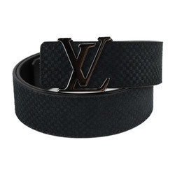 LOUIS VUITTON Louis Vuitton Santur LV Initial Micro Damier Belt M6875T Size 95/38 Suede Leather Black 40MM