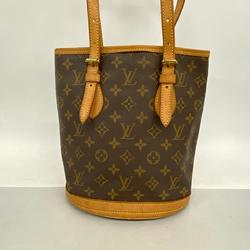 Louis Vuitton Tote Bag Monogram Petit Bucket M42238 Brown Women's