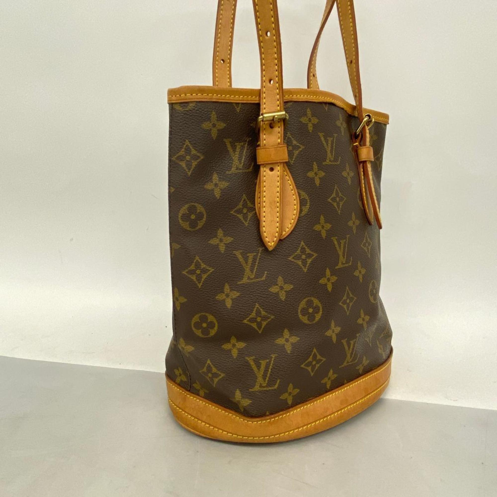 Louis Vuitton Tote Bag Monogram Petit Bucket M42238 Brown Women's