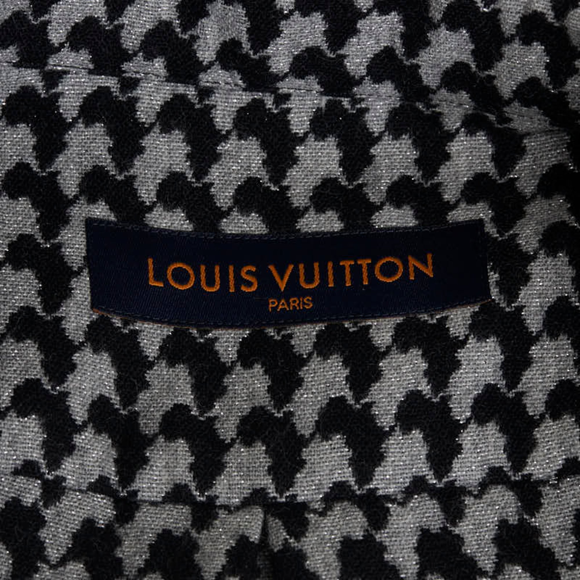 Louis Vuitton Houndstooth Size: XXL RM192 RDQ HHS66W Black Gray Wool Polyester Men's LOUIS VUITTON