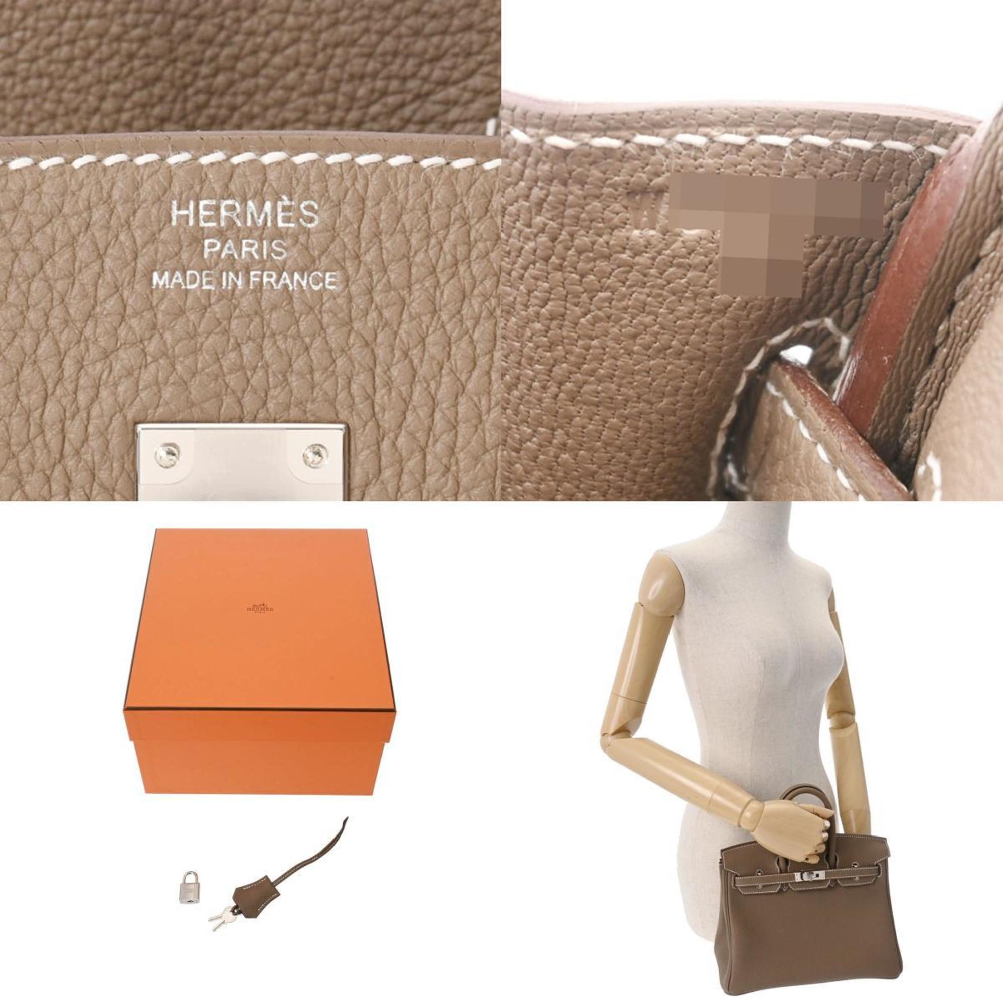 HERMES Birkin 25 Etoupe Palladium Hardware - Women's Togo Handbag