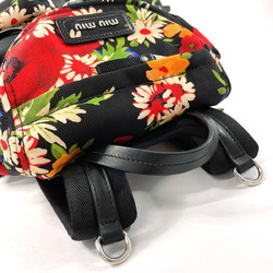 Miu Miu MIU Floral Print 5BZ033 Backpack/Daypack Canvas Black Women's O3123494