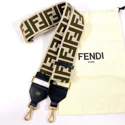 FENDI Fendi Strap You Zucca Shoulder Canvas Leather Beige Unisex N3113044