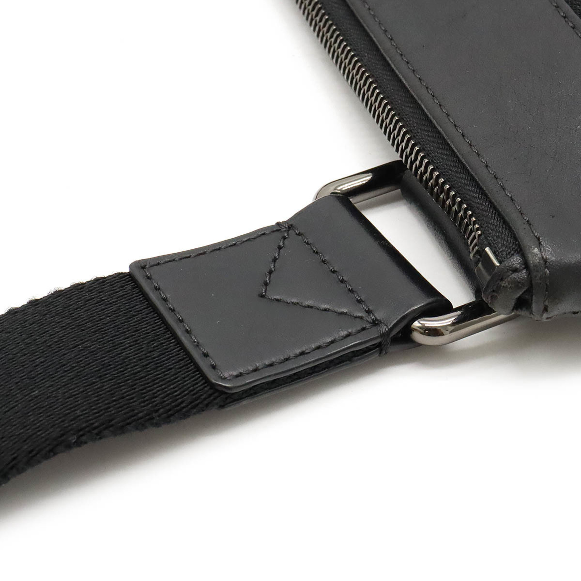 BURBERRY Burberry Check Pattern Shoulder Bag PVC Leather Khaki Brown Black