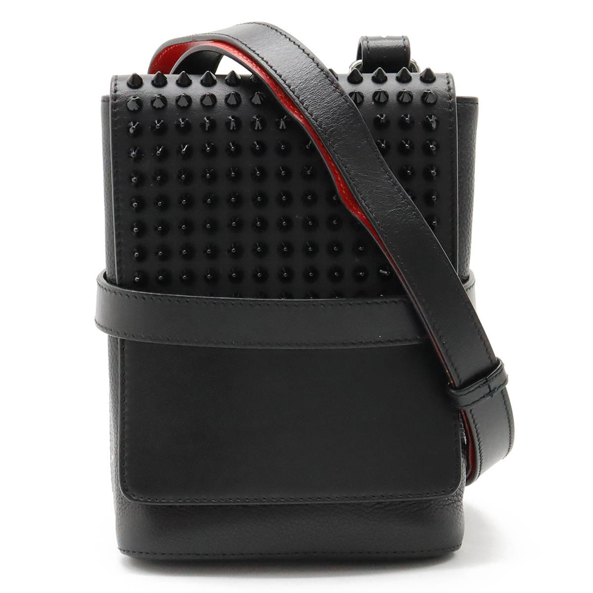 Christian Louboutin BENECH REPORTE Shoulder Bag Leather Studs Black 1165000 B049