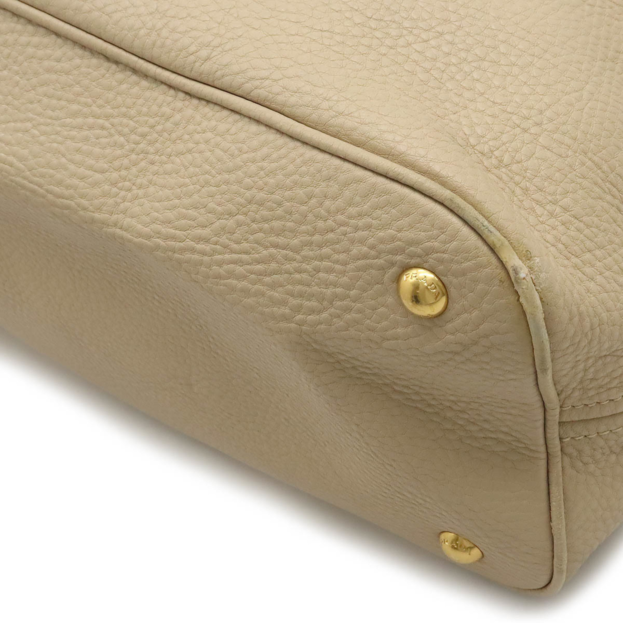 PRADA VIT.DAINO shoulder bag leather beige BR4892