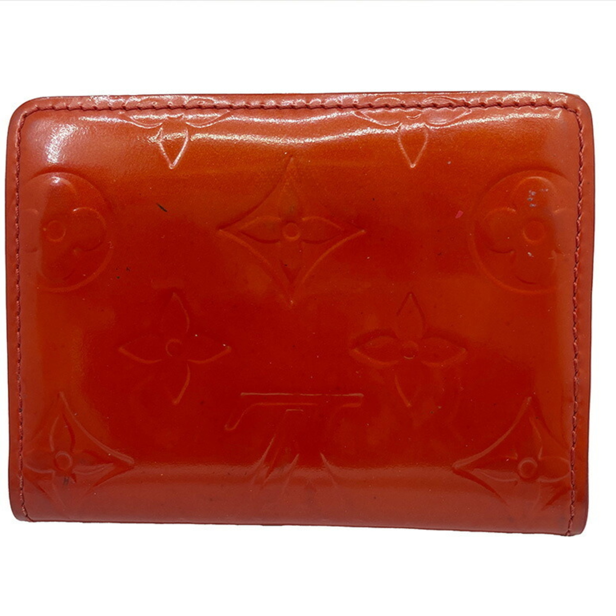 LOUIS VUITTON Louis Vuitton Monogram Vernis Ludlow M91978 BJ1003 Red Pomme d'Amour Coin Purse Card Case Pass Compact Women's