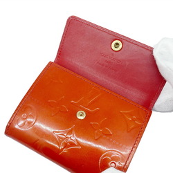 LOUIS VUITTON Louis Vuitton Monogram Vernis Ludlow M91978 BJ1003 Red Pomme d'Amour Coin Purse Card Case Pass Compact Women's