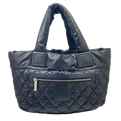 CHANEL Coco Cocoon Tote Bag Nylon Black Handbag Quilted Mark Women's