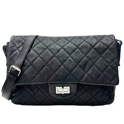 CHANEL Chanel Matelasse Shoulder Bag Deca 2.55 Leather Black Men's Women's 13th Series