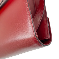GUCCI GG Marmont Shoulder Bag 596478 Leather Handbag Red Women's