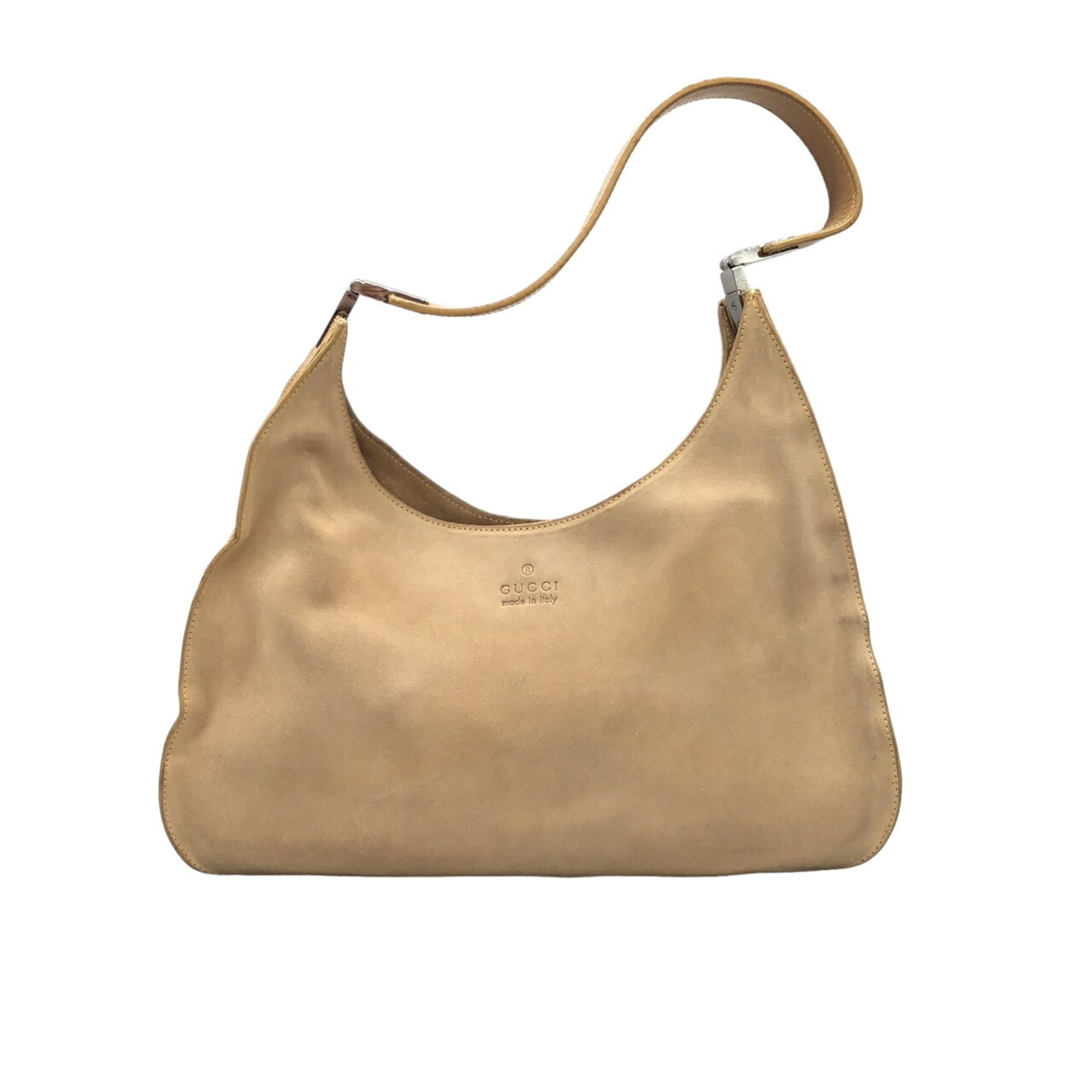 GUCCI Gucci Bag 001-3767 Suede Beige Shoulder Leather Women Men Unisex