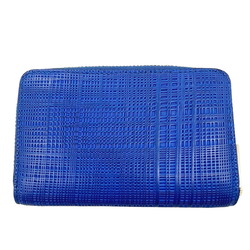 LOEWE Card and coin case, round, textured calf leather, blue, purse, women's, men's