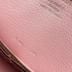 HERMES Azap Long All Leather Swift Rose Sakura T Stamp 2015 Wallet Women's Unisex