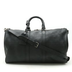 LOUIS VUITTON Louis Vuitton Damier Infini Keepall Bandouliere 45 Boston Bag Shoulder Onyx Black N41145