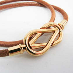 Hermes Atame Choker New model Leather,Metal Bangle Brown,Gold