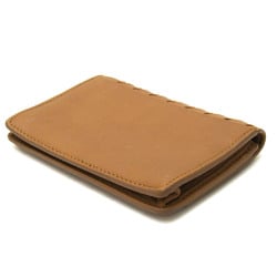 Bottega Veneta Intrecciato 133945 Leather Business Card Case Beige Brown