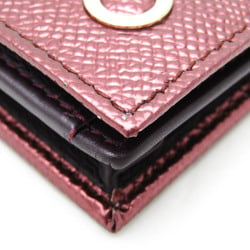 Bvlgari 287072 Leather Business Card Case Bordeaux,Metallic Red