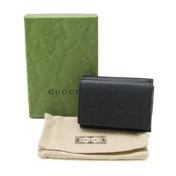 Gucci Logo Mini Wallet 736151 Women,Men Leather Wallet (tri-fold) Black