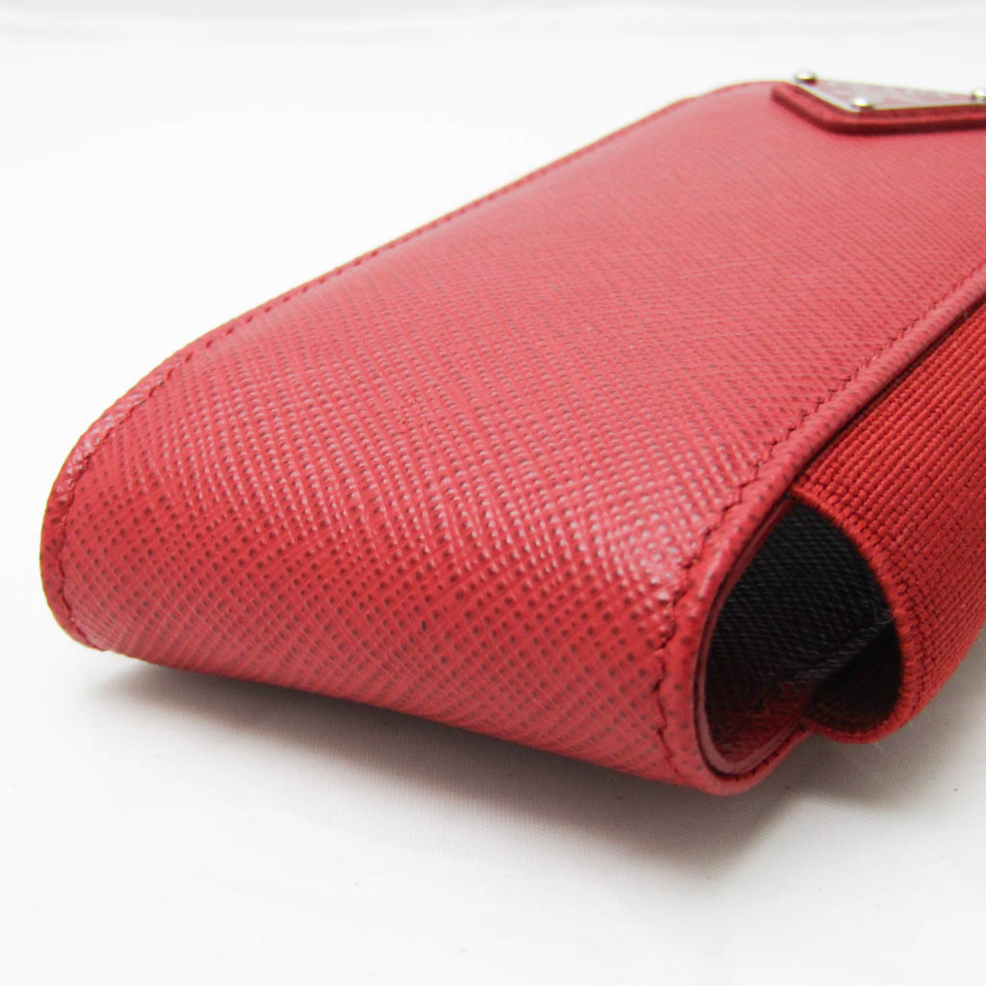Prada Leather Phone Pouch/sleeve Red Color Smartphone case with strap 1ZT019