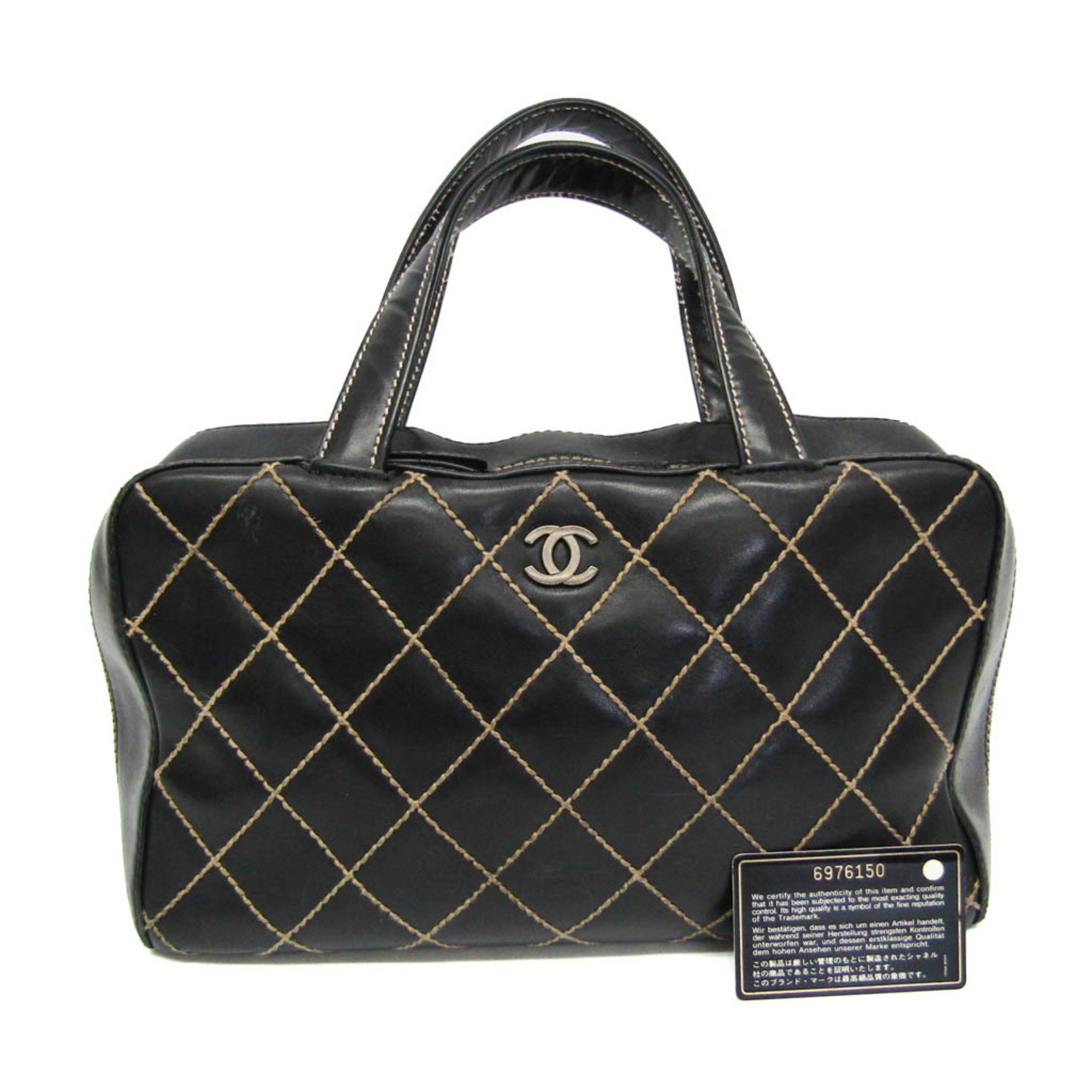 Chanel Wild Stitch Women's Leather Handbag Black