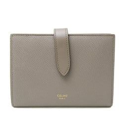 Celine Medium Strap 10B643BFP Women,Men Leather Middle Wallet (bi-fold) Gray Beige
