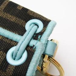 Fendi FF Zuccanano Montresor Bag Charm K Embroidery 7AR762 Keyring (Beige,Brown,Light Blue)