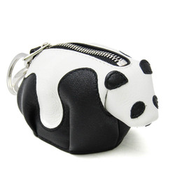 Loewe Panda Animal Charm Keyring Women's Leather,Metal Coin Purse/coin Case Black,Silver,White