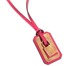 Hermes O’Kelly GM Metal,Swift Leather Women's Pendant Necklace (Pink,Pink Gold)