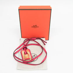 Hermes O’Kelly GM Metal,Swift Leather Women's Pendant Necklace (Pink,Pink Gold)