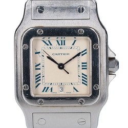 Cartier SS W20018D6 SANTOS DE CARTIER Santos de Galbe LM Quartz Wristwatch Silver Men's