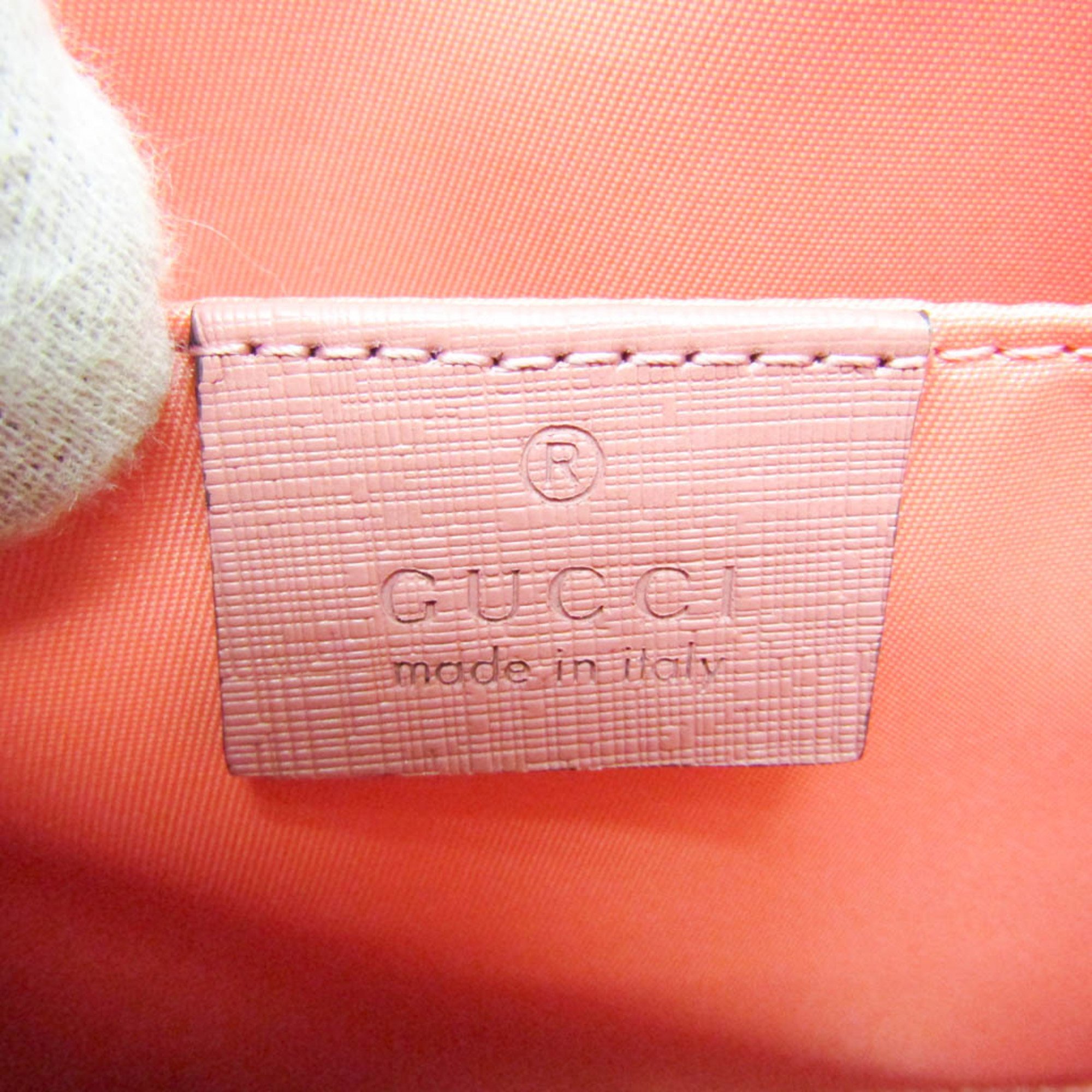 Gucci Children's Higuchi Yuko 605614 Women's Leather,Coated Canvas Handbag Beige,Multi-color,Pink
