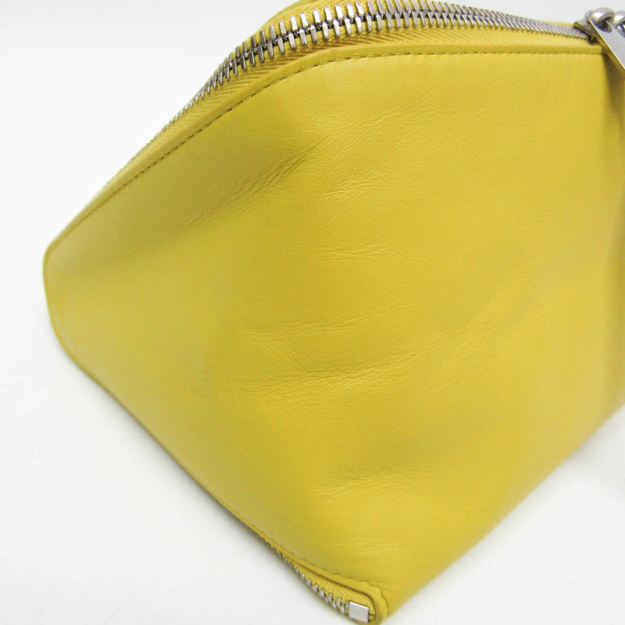 Bottega Veneta Women,Men Leather Clutch Bag,Pouch Yellow
