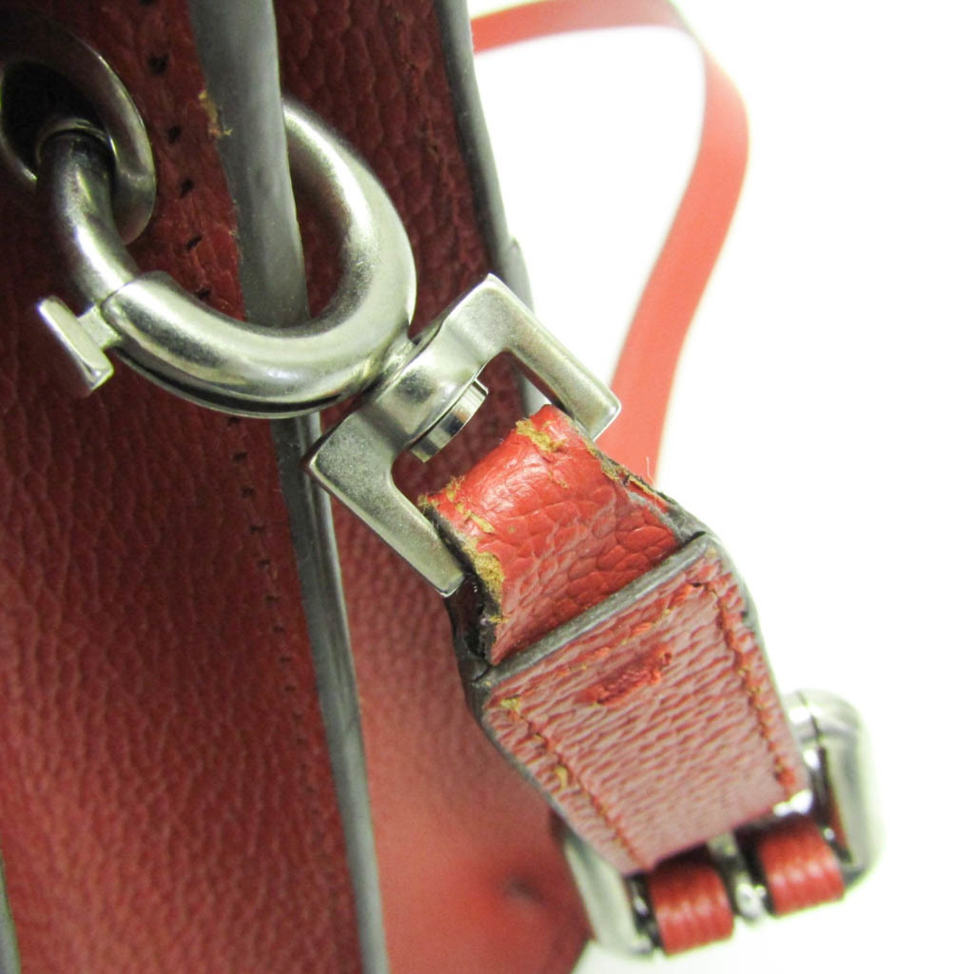 Maison Margiela S56WG0069 Women's Leather Shoulder Bag Dark Red