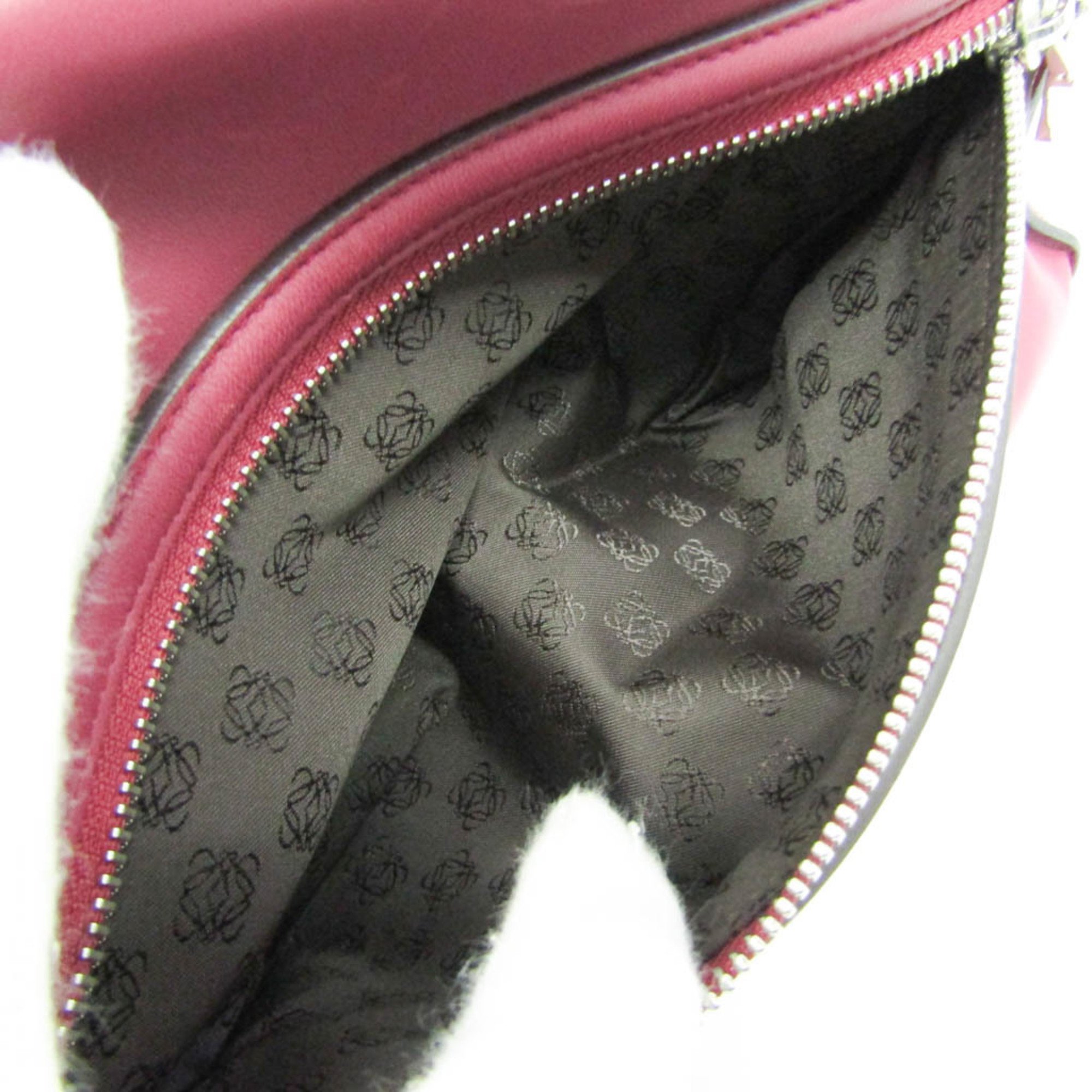 Loewe Women's Leather Clutch Bag Bordeaux