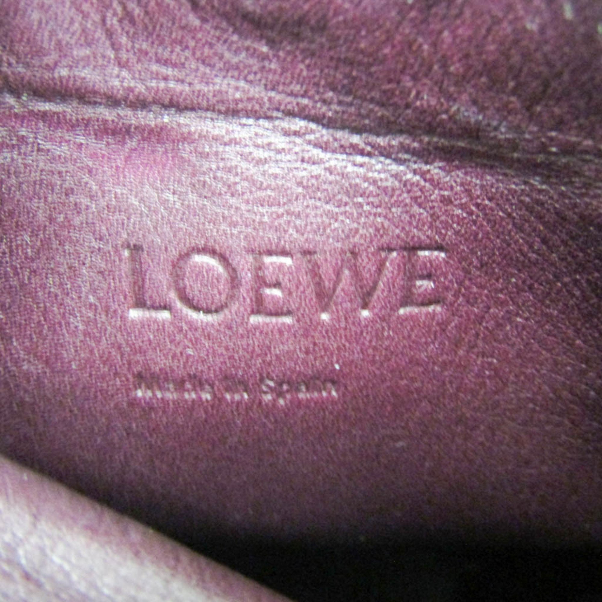 Loewe Gate Pocket 109.30.Z42 Women's Leather Shoulder Bag Bordeaux