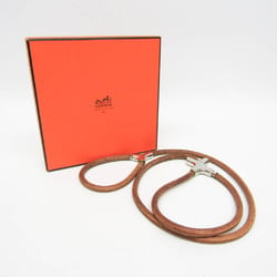 Hermes Herculeed With Collar For Pets Dog Collar Leather Metal Brown,Silver