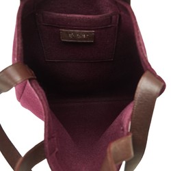 Saint Laurent Tote Bag Shoulder Purple Wine Red Wool Leather Women's SAINT LAURENT