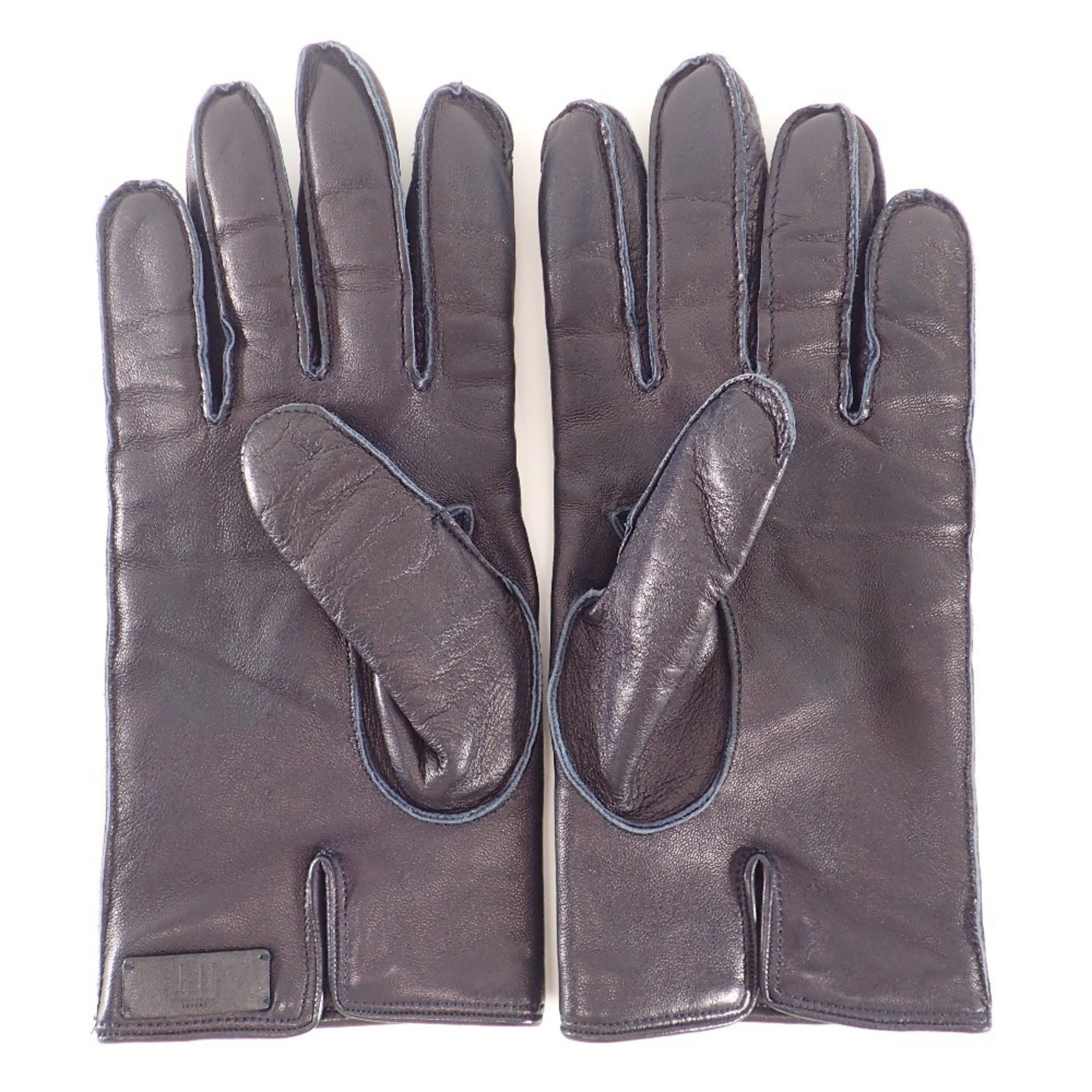 Dunhill Lamb Leather Cashmere Lining Gloves 8.5 Navy Men's