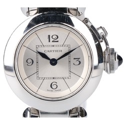 Cartier W3140007 2973 Miss Pasha SS Quartz Watch Silver Ladies