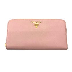 PRADA Prada Round Long Wallet Leather Pink 1ML506