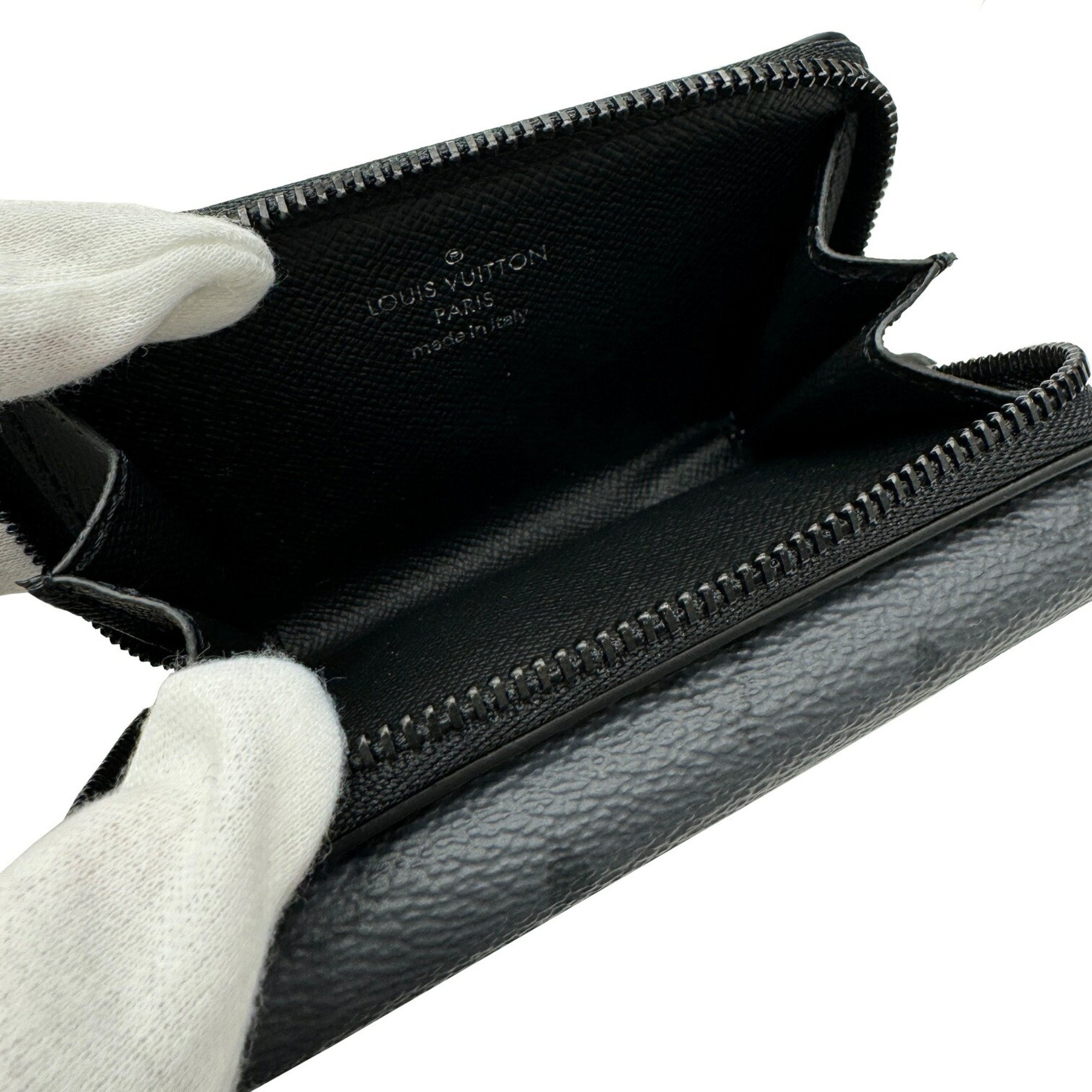 LOUIS VUITTON Louis Vuitton Zippy Organizer M82771 RFID IC Chip Monogram Eclipse Compact Wallet Card Case Coin Men's