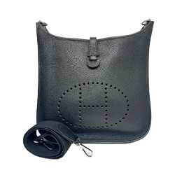 Hermes HERMES Evelyn PM Shoulder Bag Taurillon Clemence Black □I Engraved Women's Men's Leather