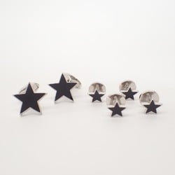 Burberry Star Motif Set Cufflinks Silver Black Men's