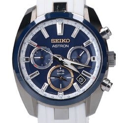 SEIKO SBXC045 5X53-0AT0 Astron Novak Djokovic 2020 Limited Edition Solar Radio Wristwatch Blue Red White Rubber Strap Men's