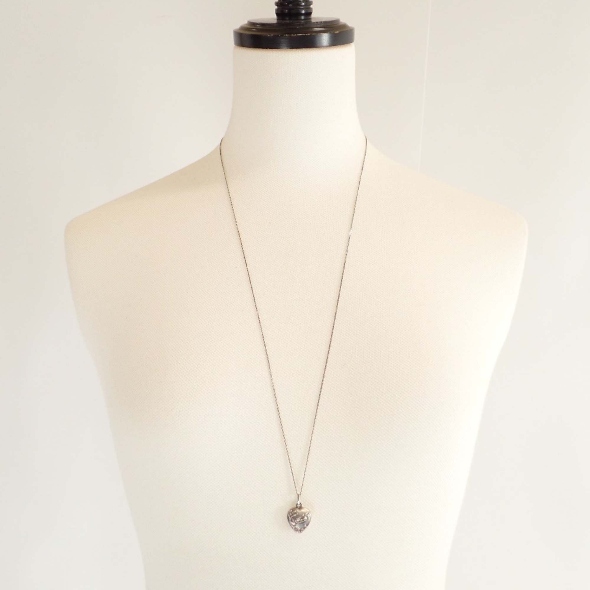 Yves Saint Laurent SAINT LAURENT Saint Laurent Bird Design Heart Top Necklace Silver Women's