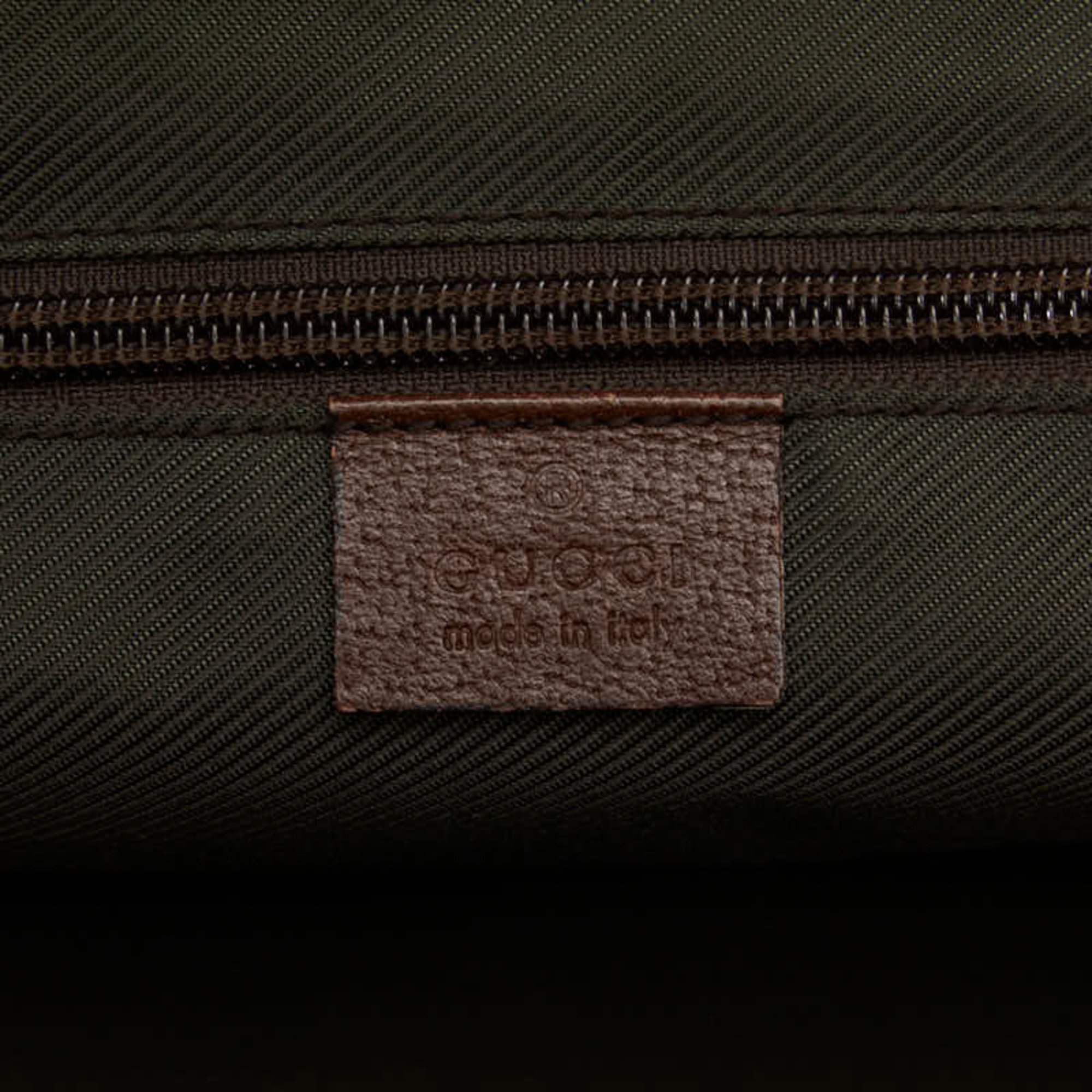 Gucci GG Canvas Tote Bag 131228 Brown Leather Women's GUCCI