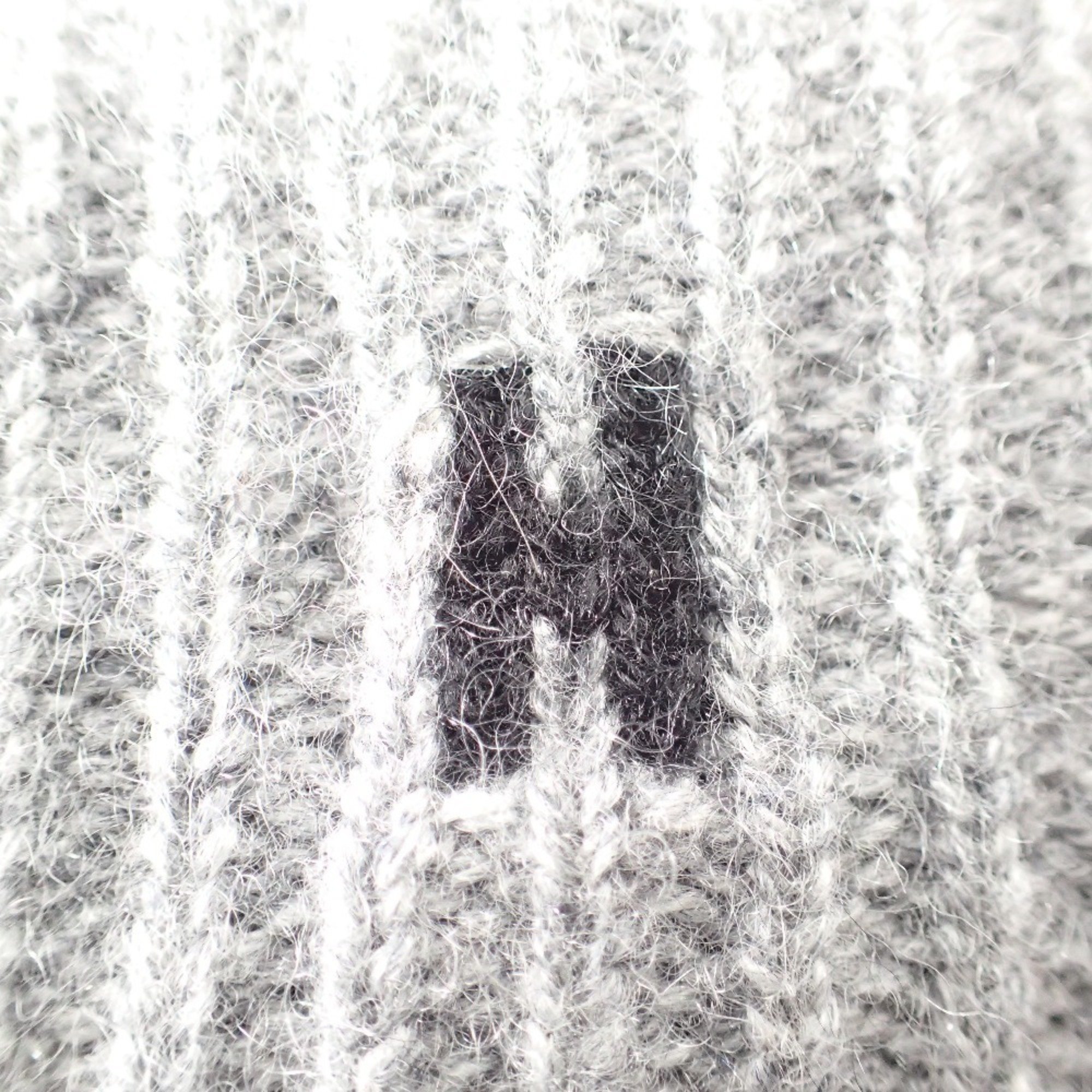 HERMES H Embroidered 100% Cashmere Gloves L Grey Men's