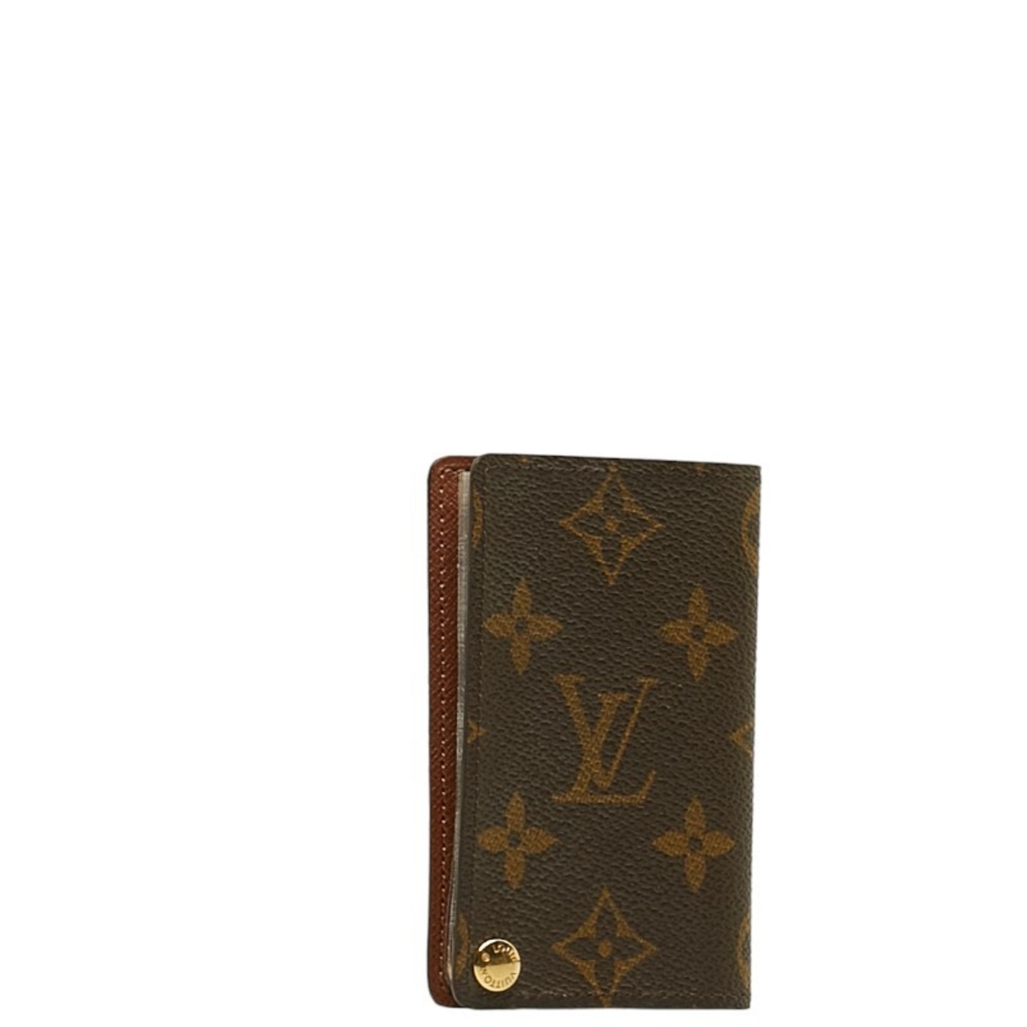 Louis Vuitton Monogram Portocarte Credit Presion Card Case M60937 Brown PVC Leather Ladies LOUIS VUITTON